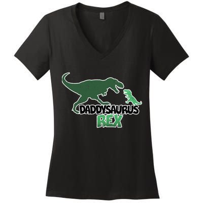 Daddysaurus Rex Women's V-Neck T-Shirt