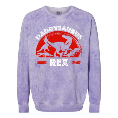 Daddysaurus Rex Cute Dad Spoof Colorblast Crewneck Sweatshirt