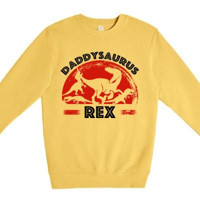 Daddysaurus Rex Cute Dad Spoof Premium Crewneck Sweatshirt