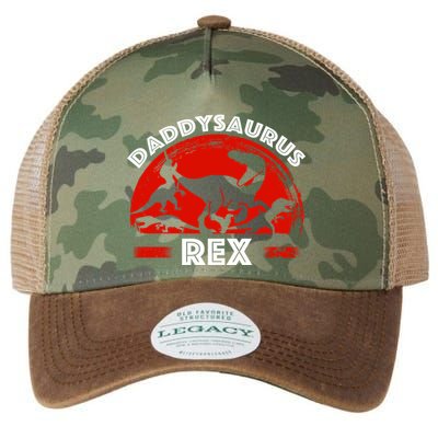 Daddysaurus Rex Cute Dad Spoof Legacy Tie Dye Trucker Hat