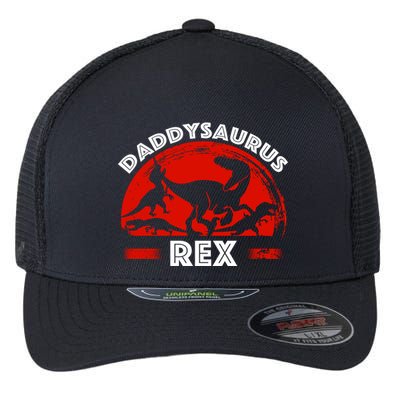 Daddysaurus Rex Cute Dad Spoof Flexfit Unipanel Trucker Cap
