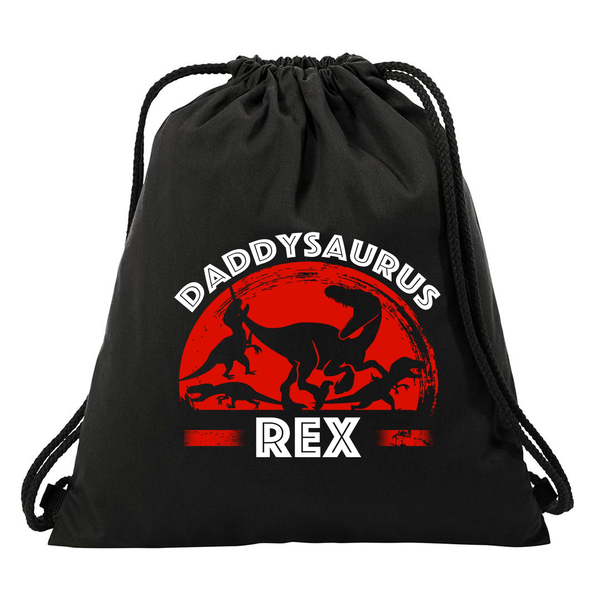 Daddysaurus Rex Cute Dad Spoof Drawstring Bag