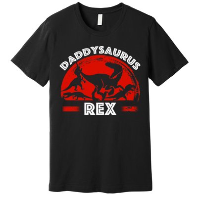 Daddysaurus Rex Cute Dad Spoof Premium T-Shirt