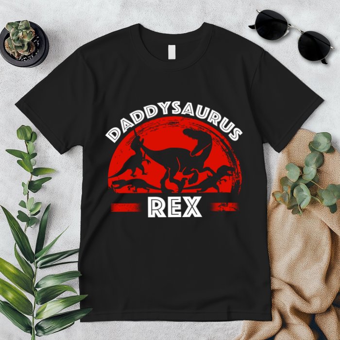 Daddysaurus Rex Cute Dad Spoof Premium T-Shirt