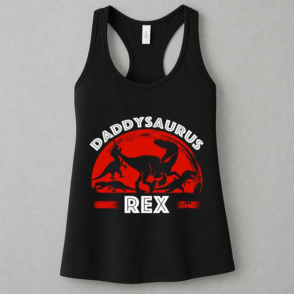 Daddysaurus Rex Cute Dad Spoof Womens Tank Top