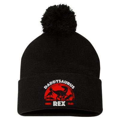 Daddysaurus Rex Cute Dad Spoof Pom Pom 12in Knit Beanie