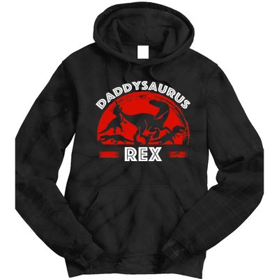 Daddysaurus Rex Cute Dad Spoof Tie Dye Hoodie