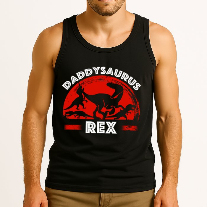 Daddysaurus Rex Cute Dad Spoof Tank Top