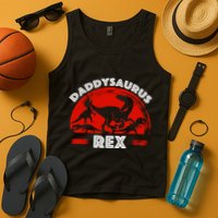 Daddysaurus Rex Cute Dad Spoof Tank Top