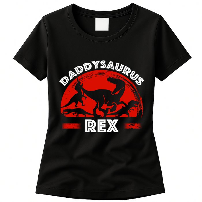 Daddysaurus Rex Cute Dad Spoof Womens T-Shirt