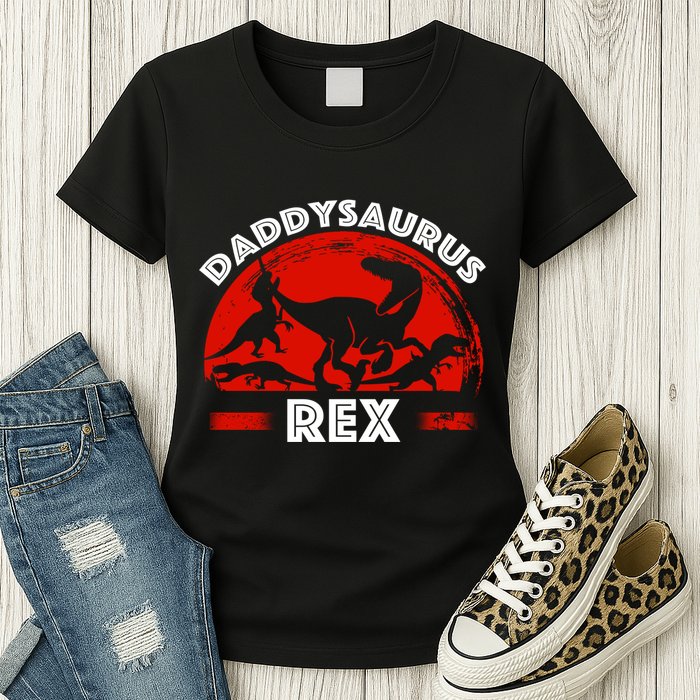 Daddysaurus Rex Cute Dad Spoof Womens T-Shirt
