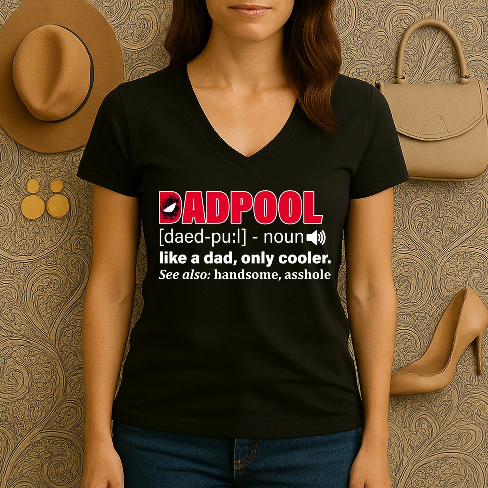 Dadpool Like A Dad Only Cooler Women's V-Neck T-Shirt