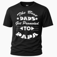 Dads Get Promoted To Papa Funny Father's Day Cooling Performance Crew T-Shirt