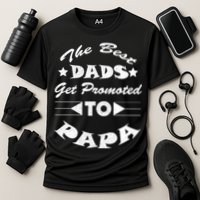 Dads Get Promoted To Papa Funny Father's Day Cooling Performance Crew T-Shirt