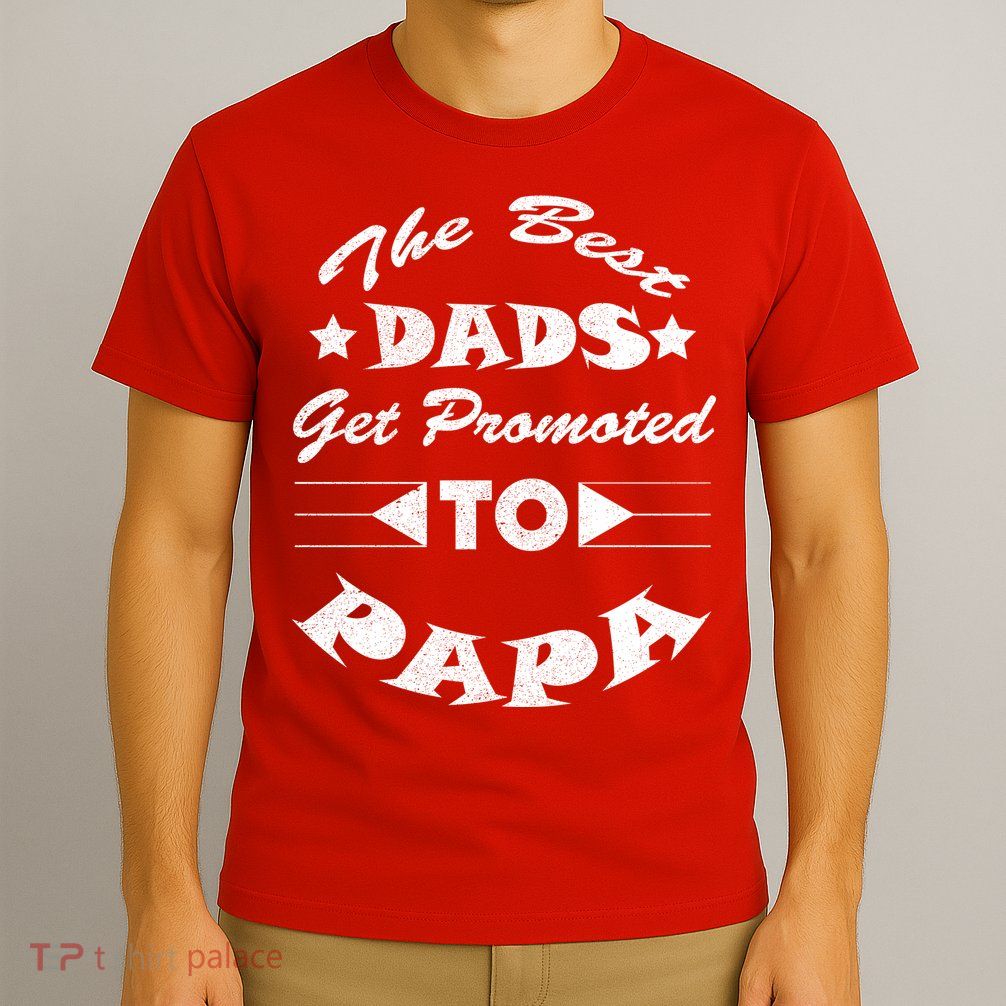 Dads Get Promoted To Papa Funny Father's Day T-Shirt