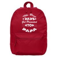 Dads Get Promoted To Papa Funny Father's Day 16 in Basic Backpack