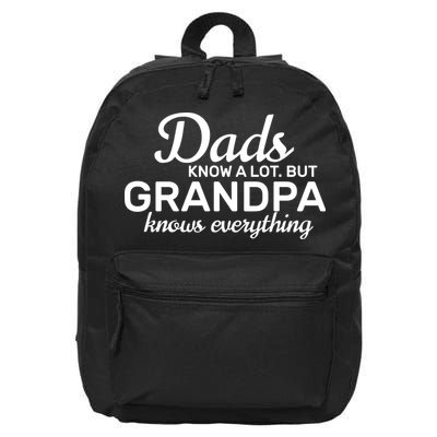 Dads Know A Lot But Grandpa Knows Everything 16 in Basic Backpack