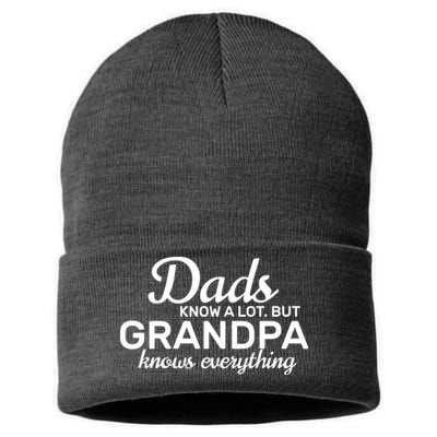Dads Know A Lot But Grandpa Knows Everything Sustainable Knit Beanie