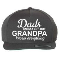 Dads Know A Lot But Grandpa Knows Everything Wool Snapback Cap