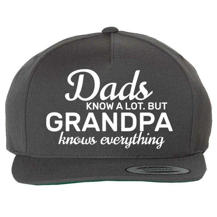 Dads Know A Lot But Grandpa Knows Everything Wool Snapback Cap