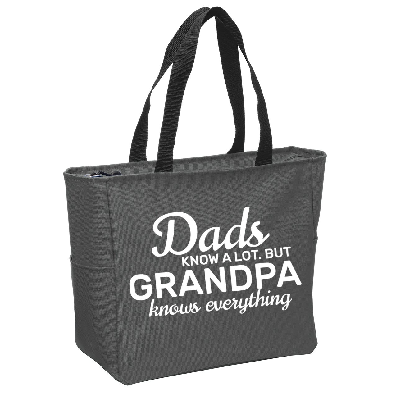 Dads Know A Lot But Grandpa Knows Everything Zip Tote Bag
