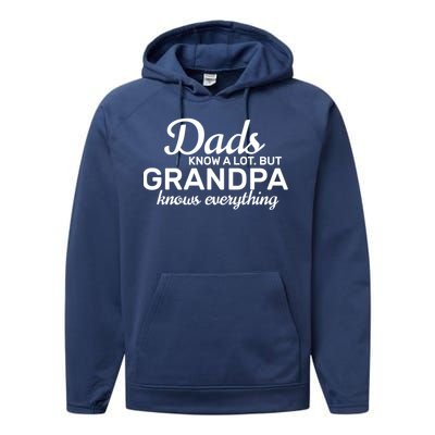 Dads Know A Lot But Grandpa Knows Everything Performance Fleece Hoodie