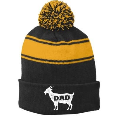 Dads The GOAT Stripe Pom Pom Beanie