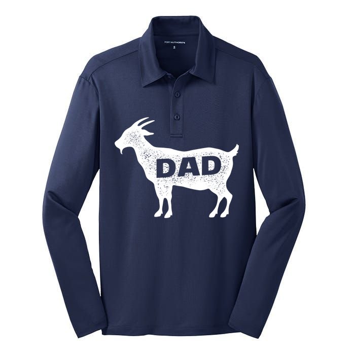 Dads The GOAT Silk Touch Performance Long Sleeve Polo