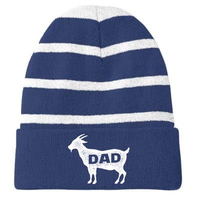 Dads The GOAT Striped Beanie with Solid Band