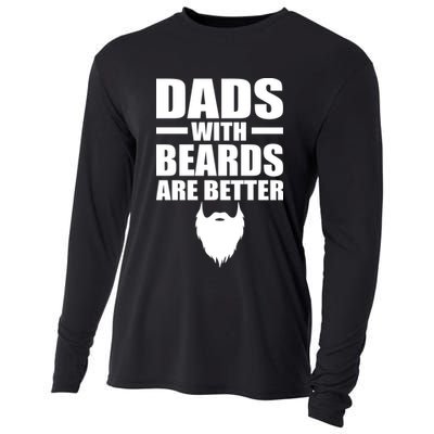 Dads With Beards Are Better Funny Cooling Performance Long Sleeve Crew