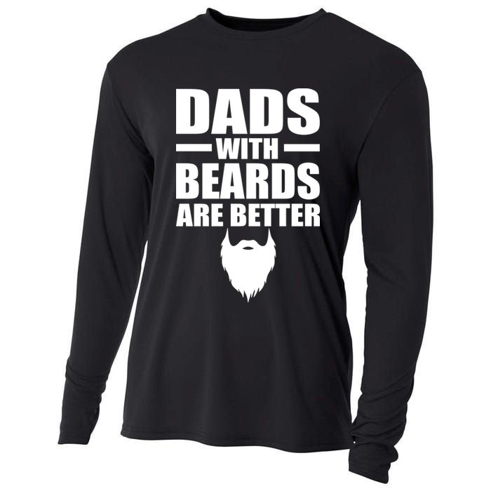 Dads With Beards Are Better Funny Cooling Performance Long Sleeve Crew