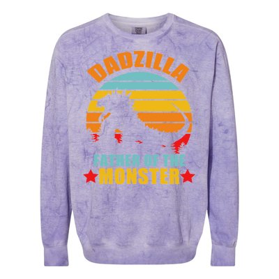 Dadzilla Father Of The Monsters Colorblast Crewneck Sweatshirt