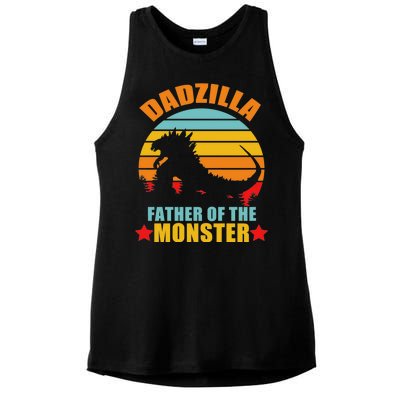 Dadzilla Father Of The Monsters Ladies PosiCharge Tri-Blend Wicking Tank