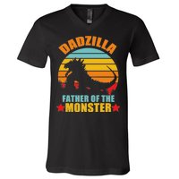 Dadzilla Father Of The Monsters V-Neck T-Shirt