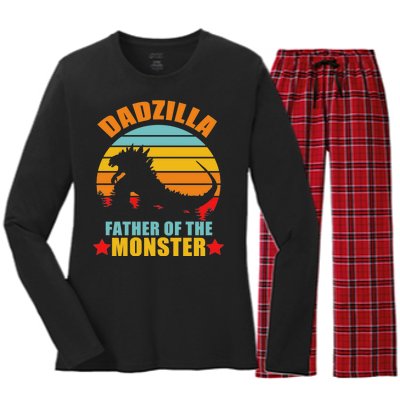 Dadzilla Father Of The Monsters Women's Long Sleeve Flannel Pajama Set 