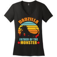 Dadzilla Father Of The Monsters Women's V-Neck T-Shirt