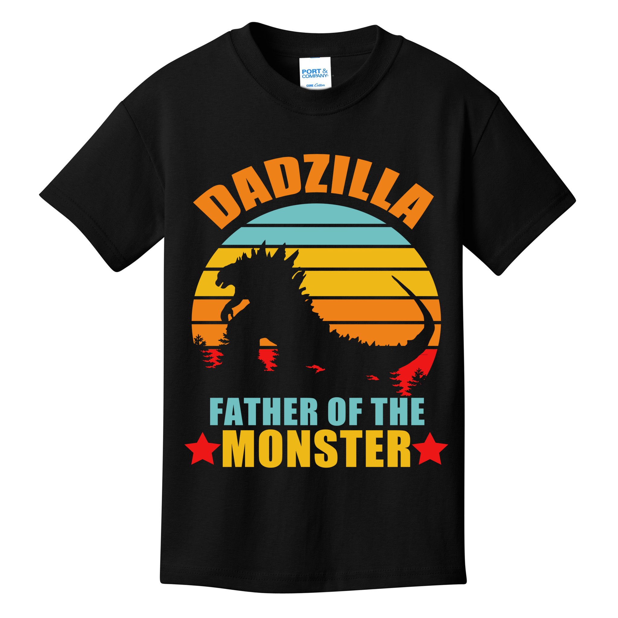 Dadzilla Father Of The Monsters Kids T-Shirt
