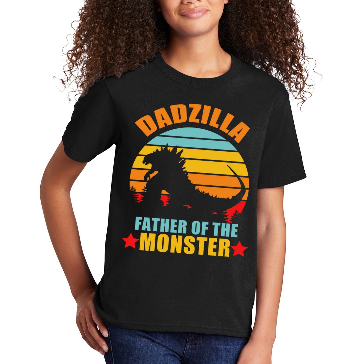 Dadzilla Father Of The Monsters Kids T-Shirt