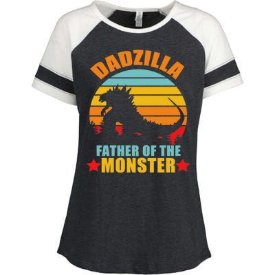 Dadzilla Father Of The Monsters Enza Ladies Jersey Colorblock Tee