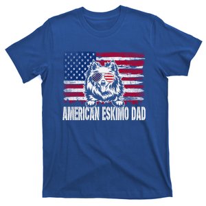 Distressed American Eskimo Dad Usa Flag Fathers Day Gift T-Shirt