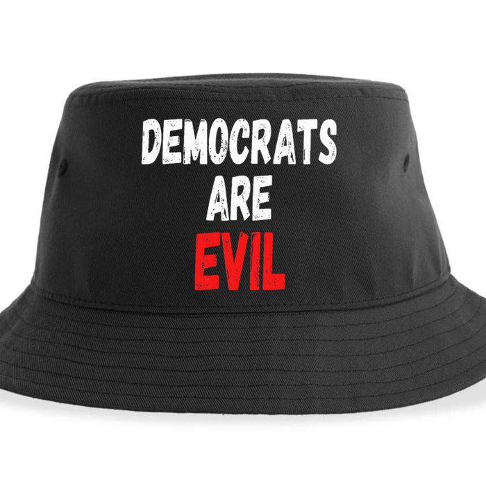 Democrats Are Evil Funny Republican Pro Trump Politics Gift Sustainable Bucket Hat