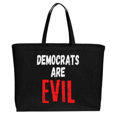 Democrats Are Evil Impeach Nancy Pelosi Anti Adam Schiff Cotton Canvas Jumbo Tote