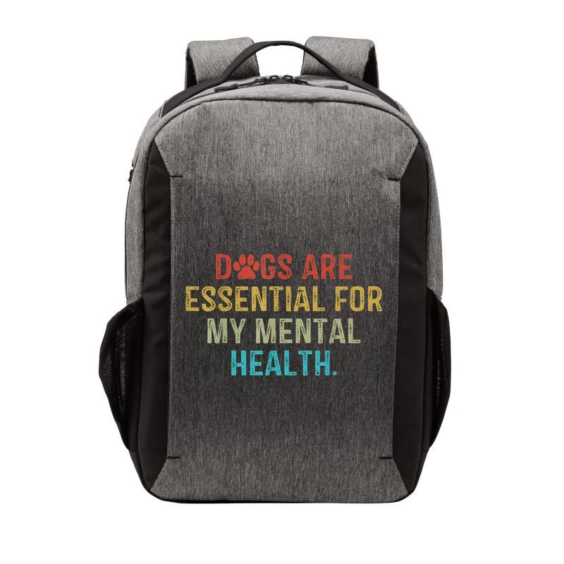 Dogs Are Essential For My Mental Health Quote retro vintage Vector Backpack