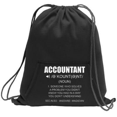 Definition Accountant Funny CPA Gift Taxation Audit Taxes Sweatshirt Cinch Pack Bag