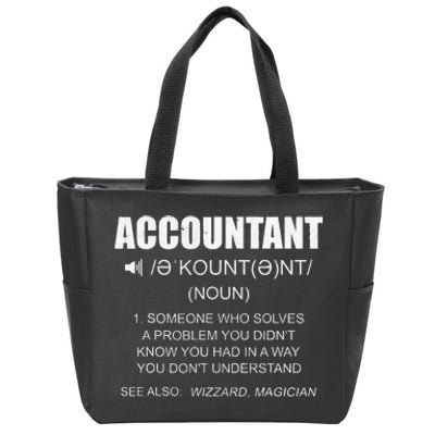 Definition Accountant Funny CPA Gift Taxation Audit Taxes Zip Tote Bag