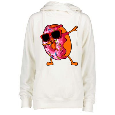 Donut Art For Women Dabbing Doughnut Donut Lover Womens Funnel Neck Pullover Hood