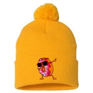 Donut Art For Women Dabbing Doughnut Donut Lover Pom Pom 12in Knit Beanie