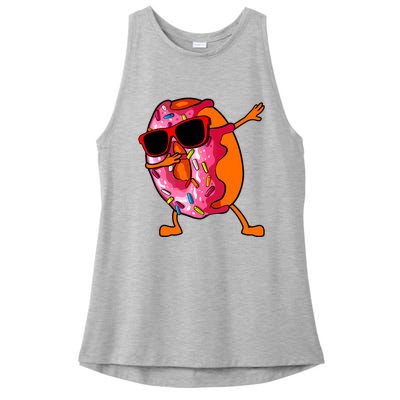 Donut Art For Women Dabbing Doughnut Donut Lover Ladies PosiCharge Tri-Blend Wicking Tank