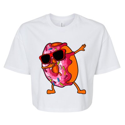 Donut Art For Women Dabbing Doughnut Donut Lover Bella+Canvas Jersey Crop Tee