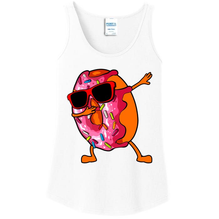 Donut Art For Women Dabbing Doughnut Donut Lover Ladies Essential Tank